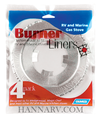 Camco 43800 Gas Stove Burner Liners - 4 Pack